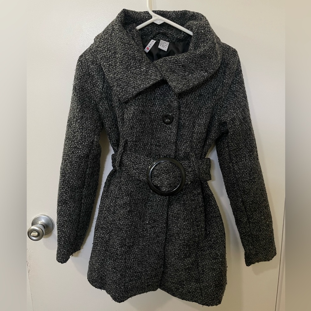 VOICE Women's Gray Belted Coat